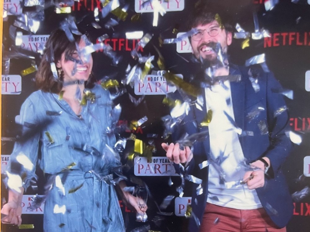 Alessandro celebrating at the Netflix end of year party